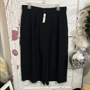 NWT MSRP $129 ANTHROPOLOGIE Maeve Culottes Elegant Black Sz Lg